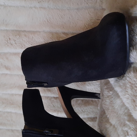 Suede zip up Sergio Bari size 7 stiletto heel black - Picture 2 of 5